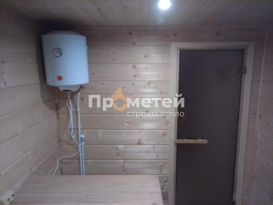 Каркасная баня 2.5x8 метров с террасой