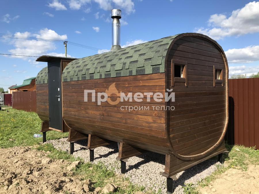 Квадро баня бочка 6 метров с боковым входом