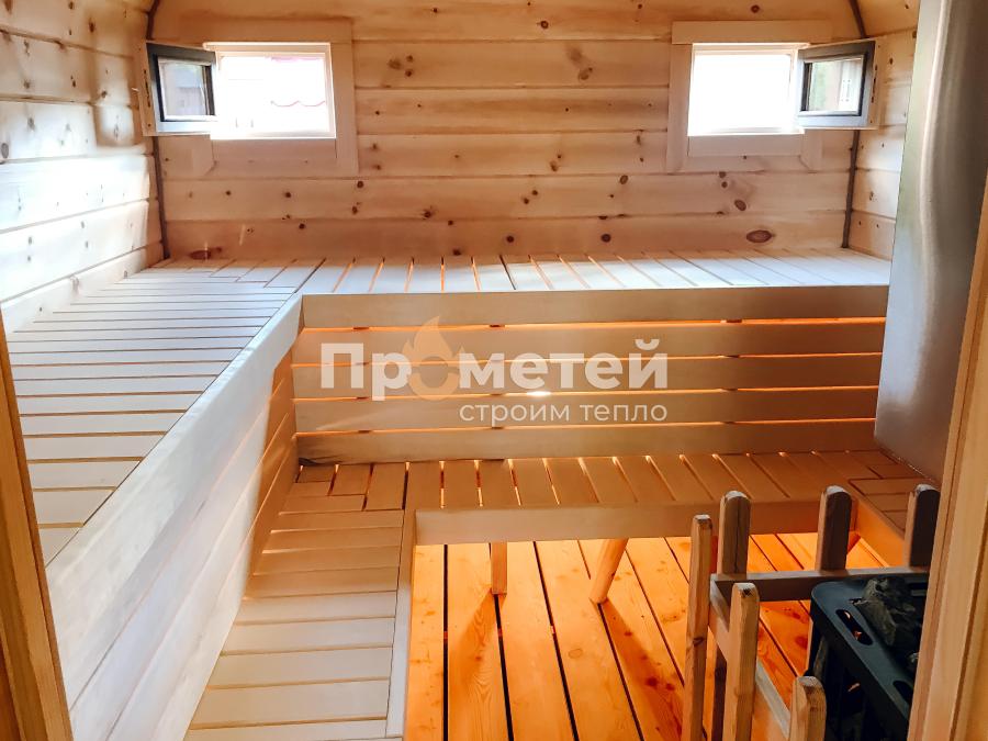 Квадро баня бочка 6 метров с боковым входом