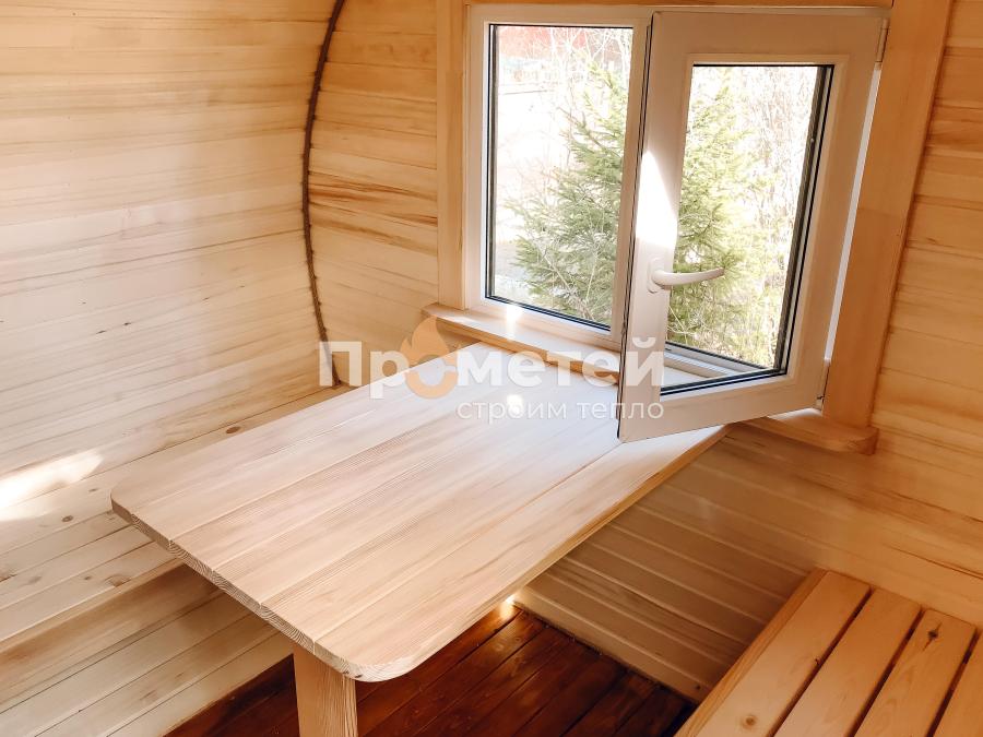 Круглая баня бочка 6 метров с боковым входом