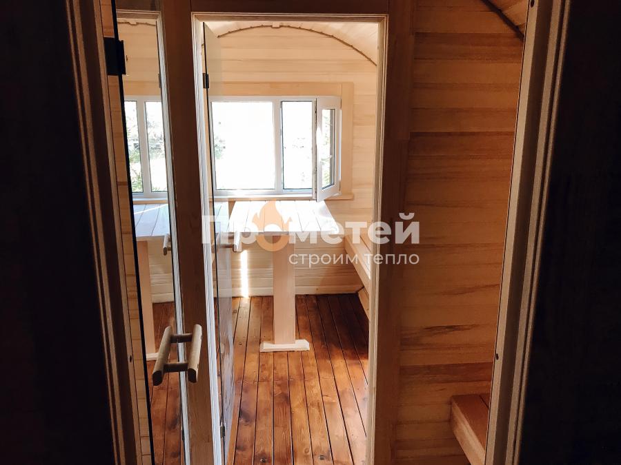 Круглая баня бочка 6 метров с боковым входом