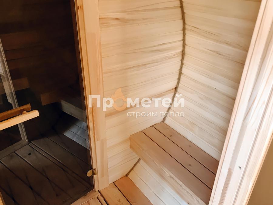 Круглая баня бочка 6 метров с боковым входом