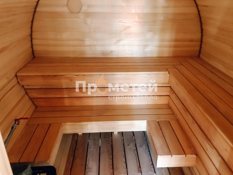 Круглая баня бочка 6 метров с боковым входом