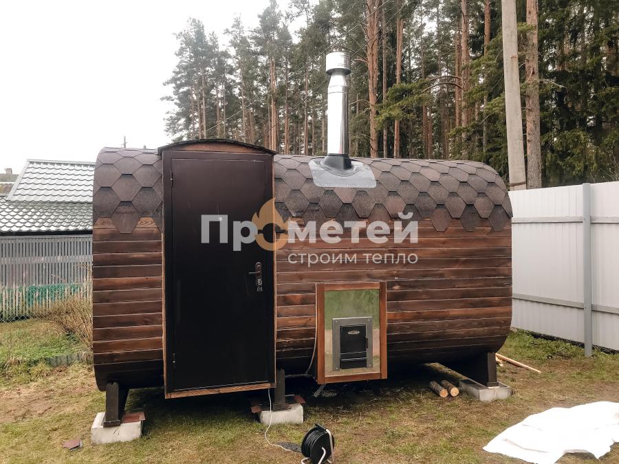 Квадро баня бочка 4 метра с боковым входом