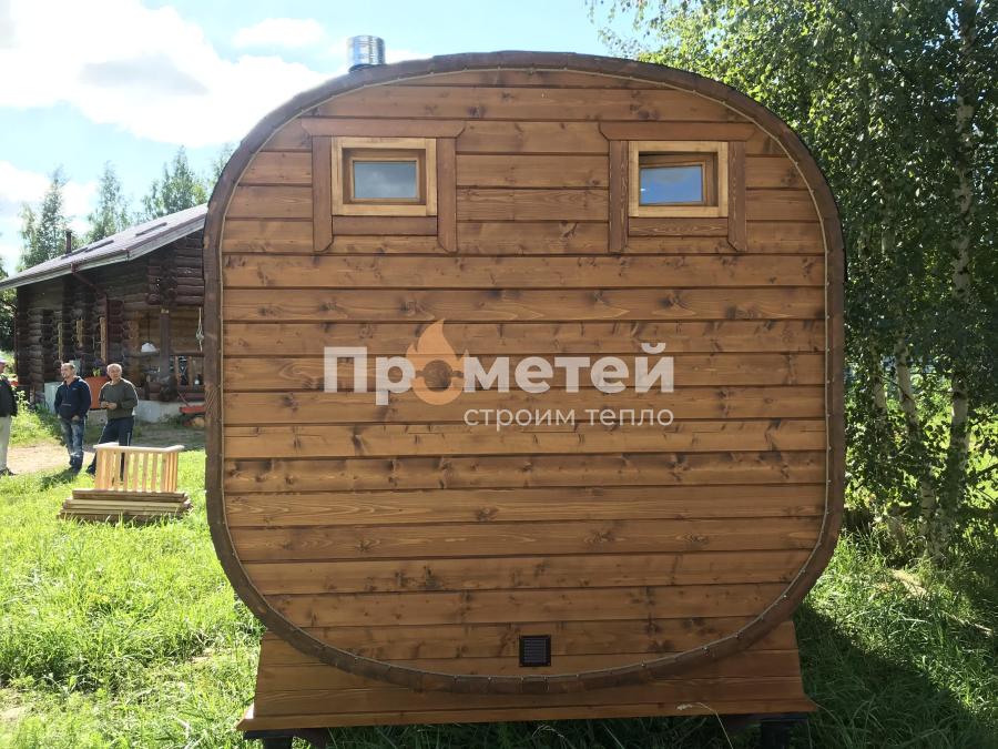 Квадро баня бочка 5.5 метров с террасой