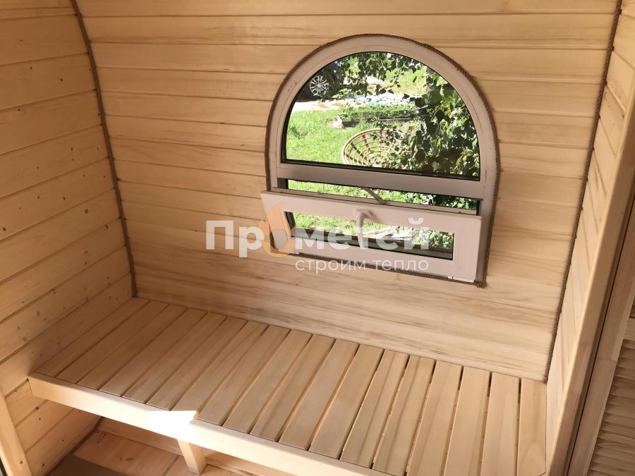 Квадро баня бочка 5.5 метров с террасой