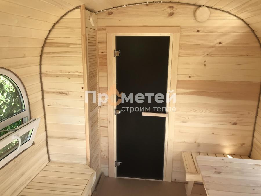 Квадро баня бочка 5.5 метров с террасой