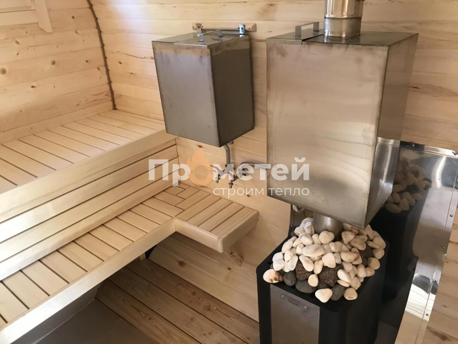 Квадро баня бочка 5.5 метров с террасой