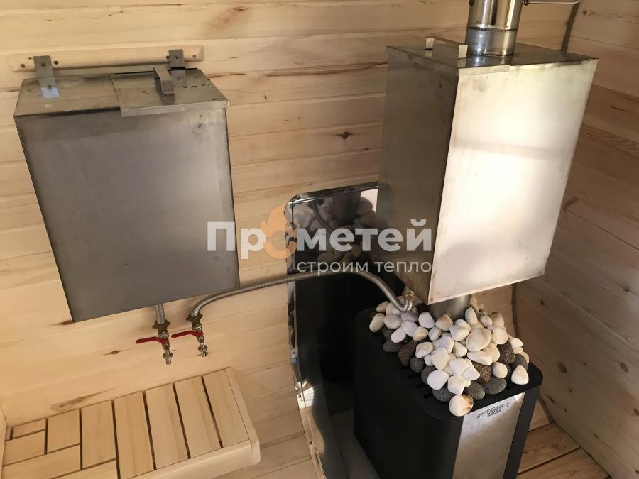 Квадро баня бочка 5.5 метров с террасой