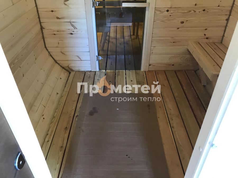 Квадро баня бочка 6 метров с боковым входом