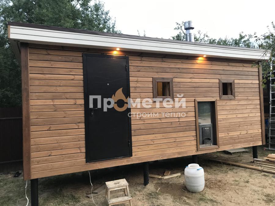 Реализованный проект Каркасная баня 2.8x6 метров