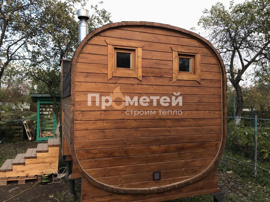 Квадро баня бочка 5 метров с боковым входом