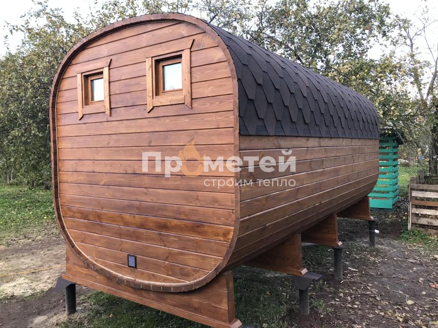 Квадро баня бочка 5 метров с боковым входом