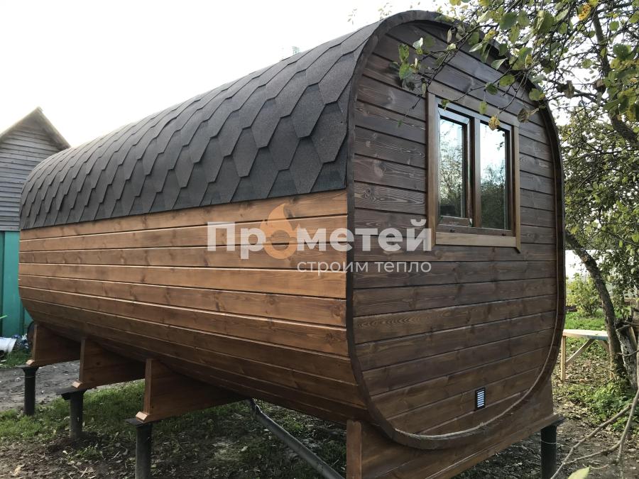 Квадро баня бочка 5 метров с боковым входом