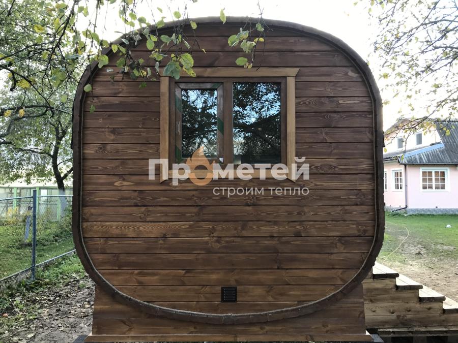 Квадро баня бочка 5 метров с боковым входом