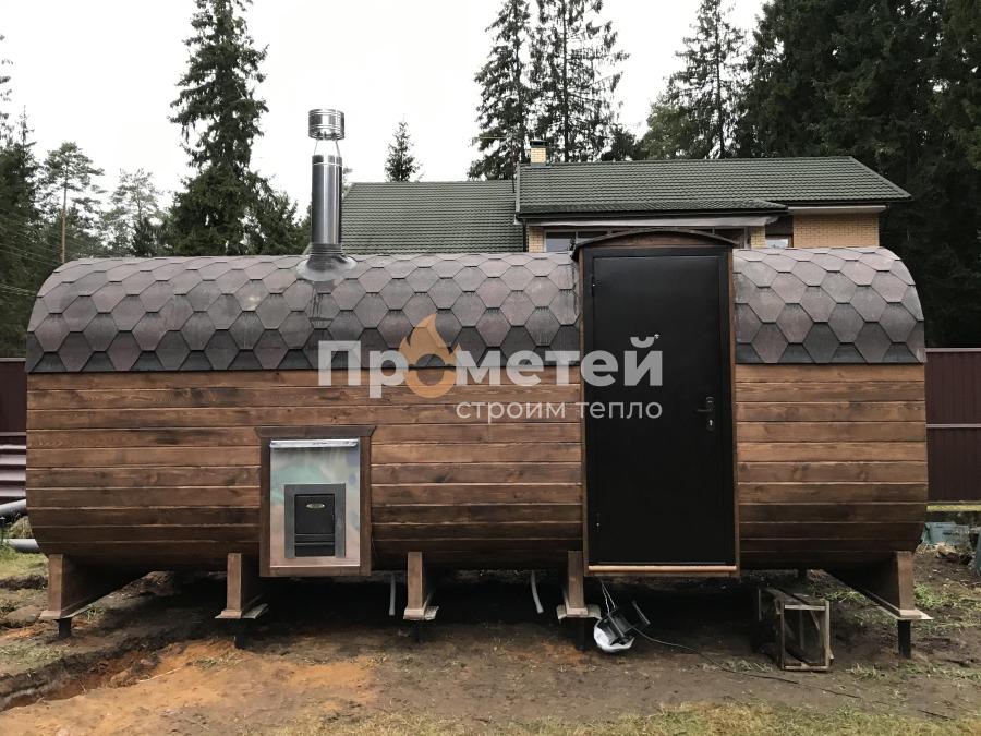 Квадро баня бочка 6 метров с боковым входом