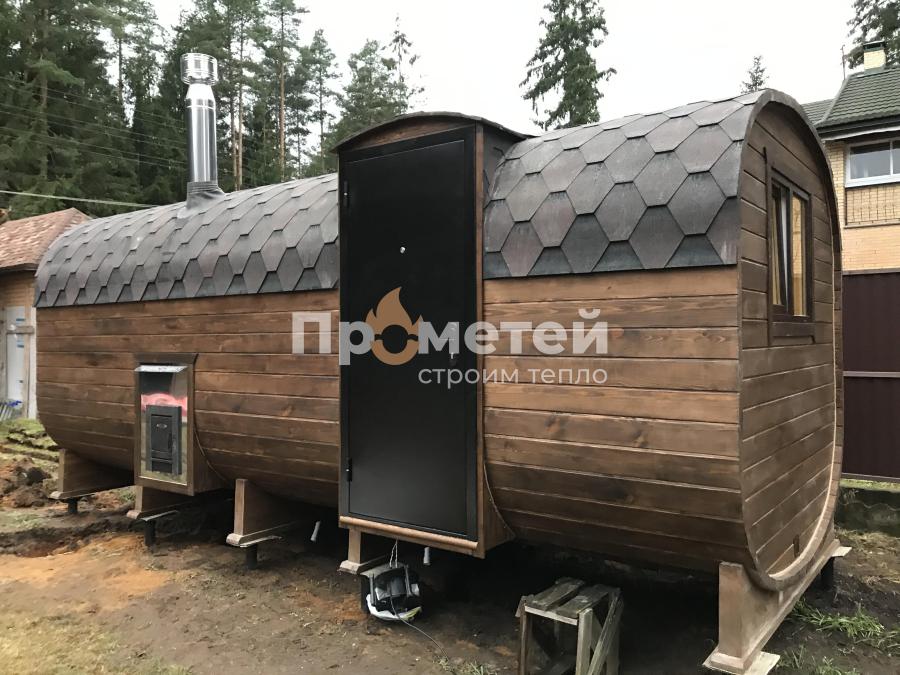 Квадро баня бочка 6 метров с боковым входом
