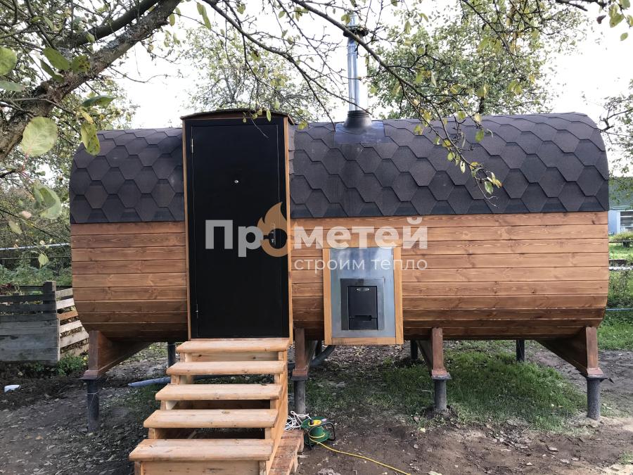 Квадро баня бочка 5 метров с боковым входом