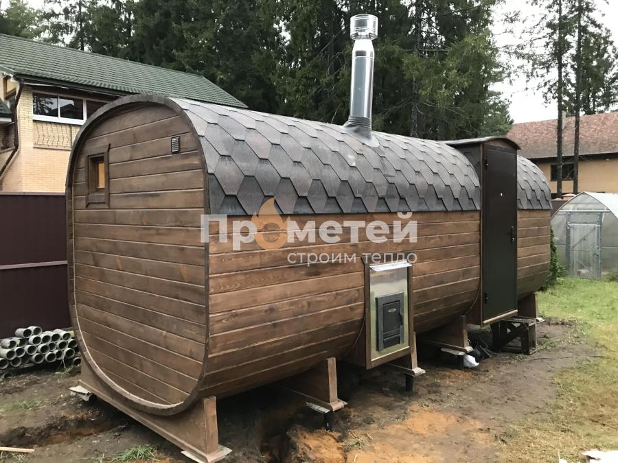 Квадро баня бочка 6 метров с боковым входом