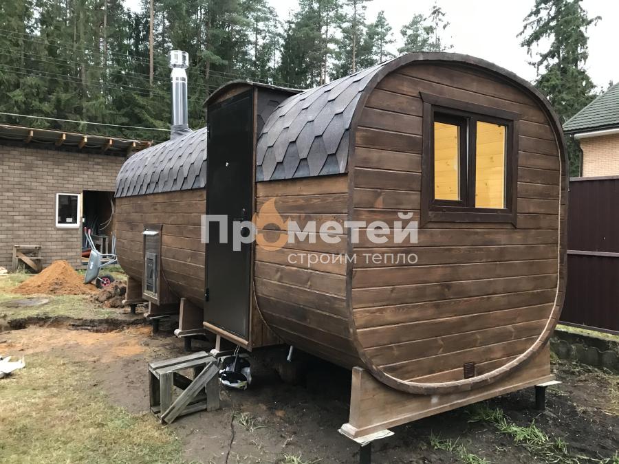 Квадро баня бочка 6 метров с боковым входом