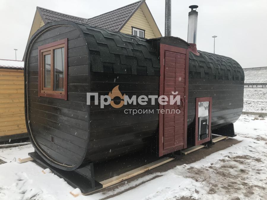 Квадро баня бочка 5 метров с боковым входом