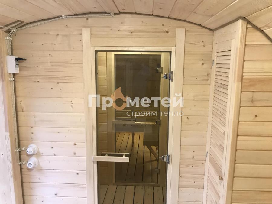 Квадро баня бочка 6 метров с боковым входом