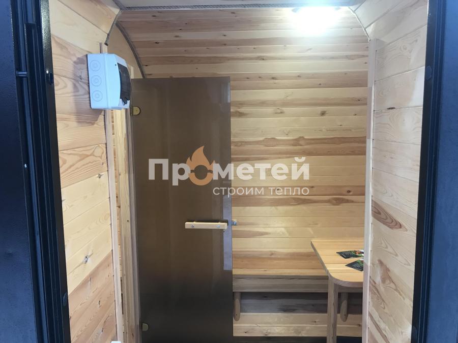 Круглая баня бочка 6 метров с боковым входом