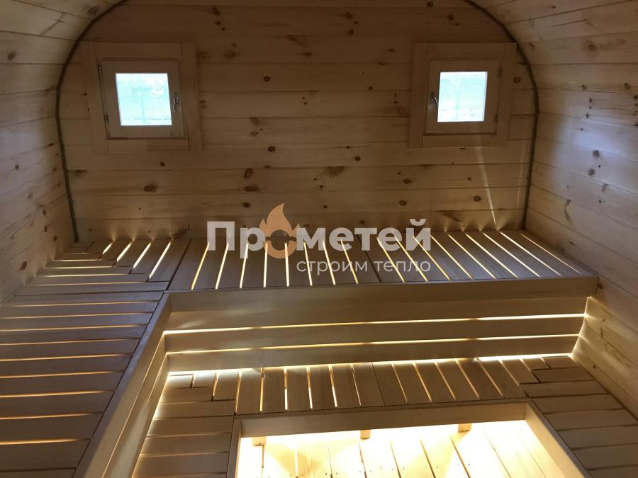 Квадро баня бочка 5 метров с боковым входом