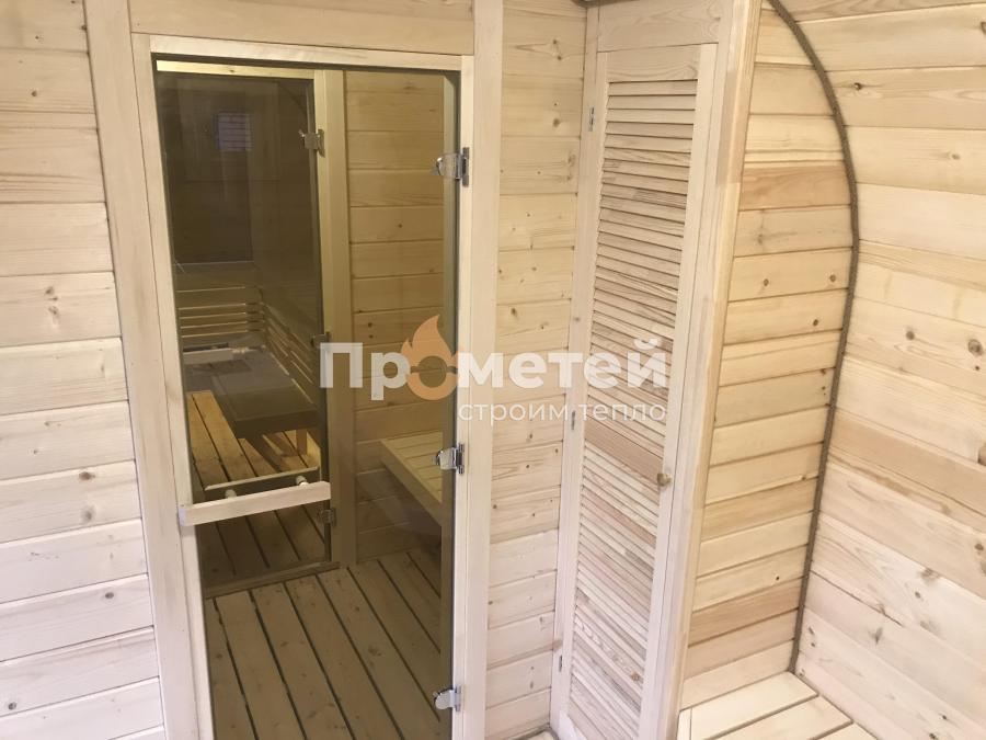 Квадро баня бочка 6 метров с боковым входом