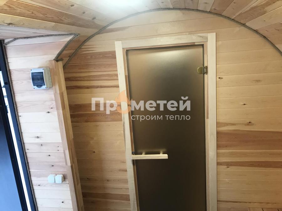 Круглая баня бочка 6 метров с боковым входом