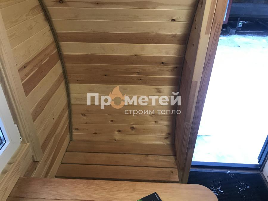 Круглая баня бочка 6 метров с боковым входом