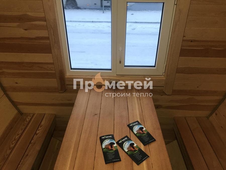 Круглая баня бочка 6 метров с боковым входом