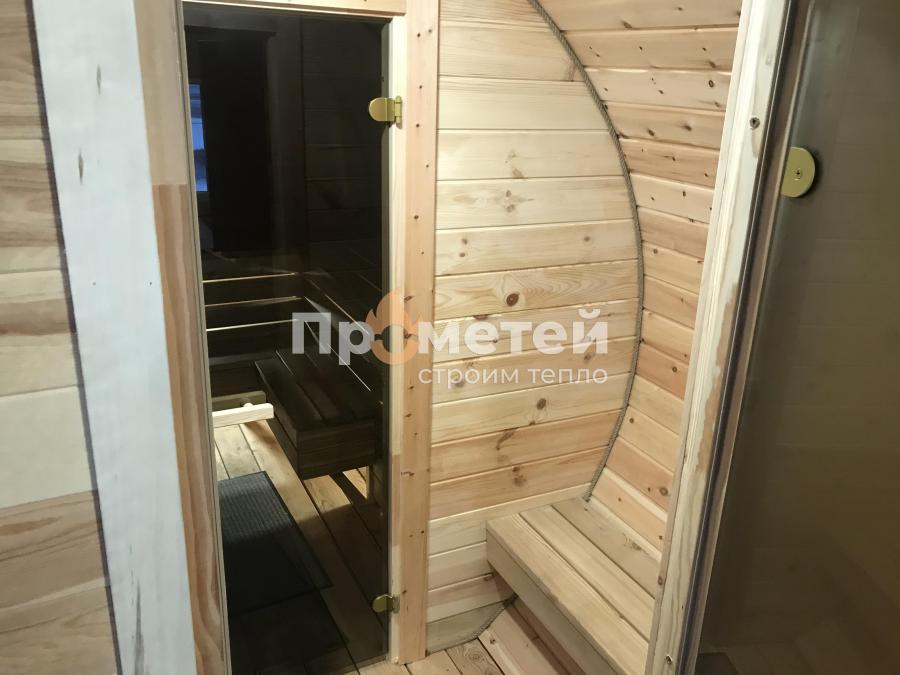 Круглая баня бочка 6 метров с боковым входом