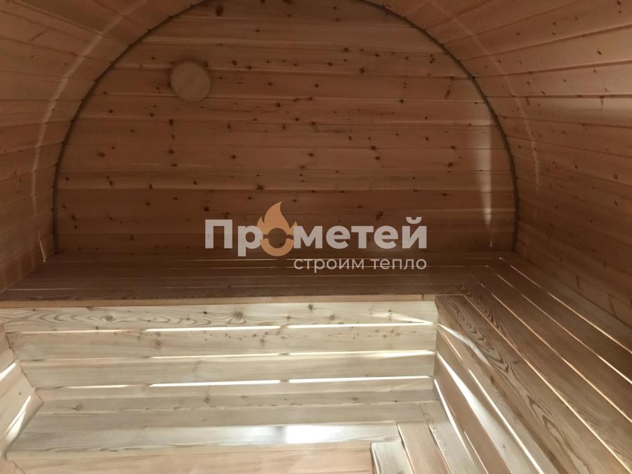 Круглая баня бочка 6 метров с боковым входом