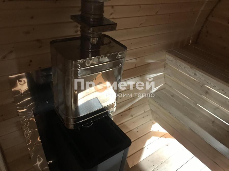 Круглая баня бочка 6 метров с боковым входом