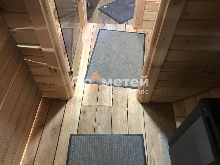 Круглая баня бочка 6 метров с боковым входом