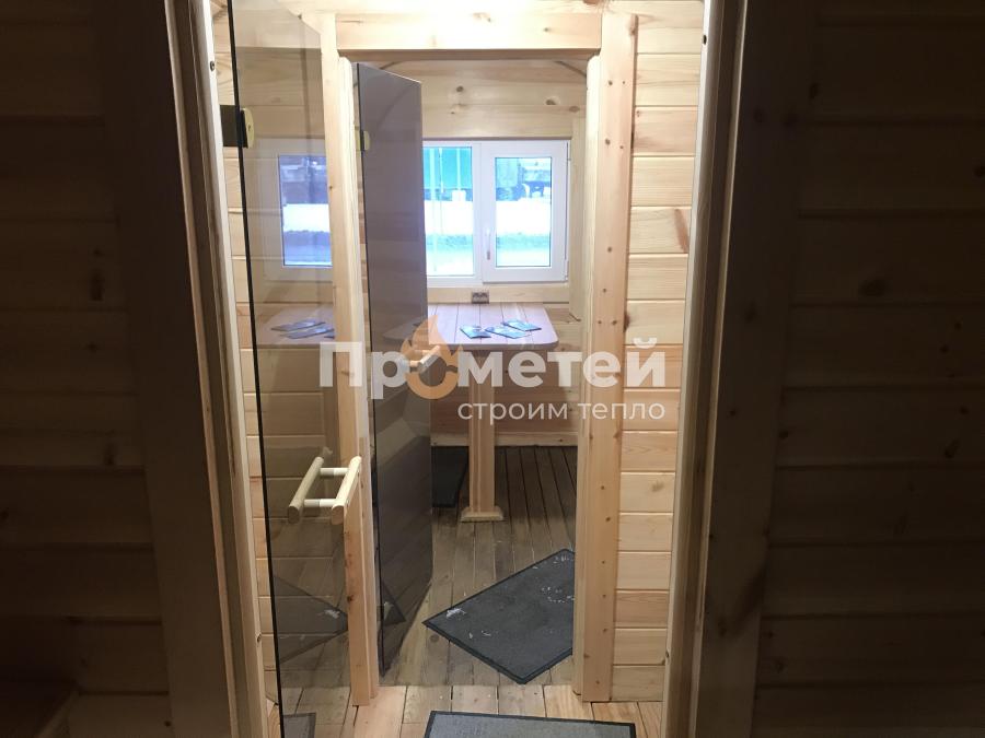 Круглая баня бочка 6 метров с боковым входом