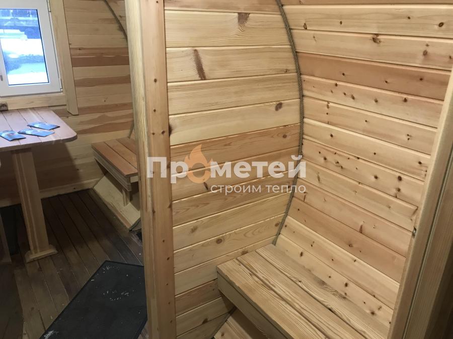 Круглая баня бочка 6 метров с боковым входом