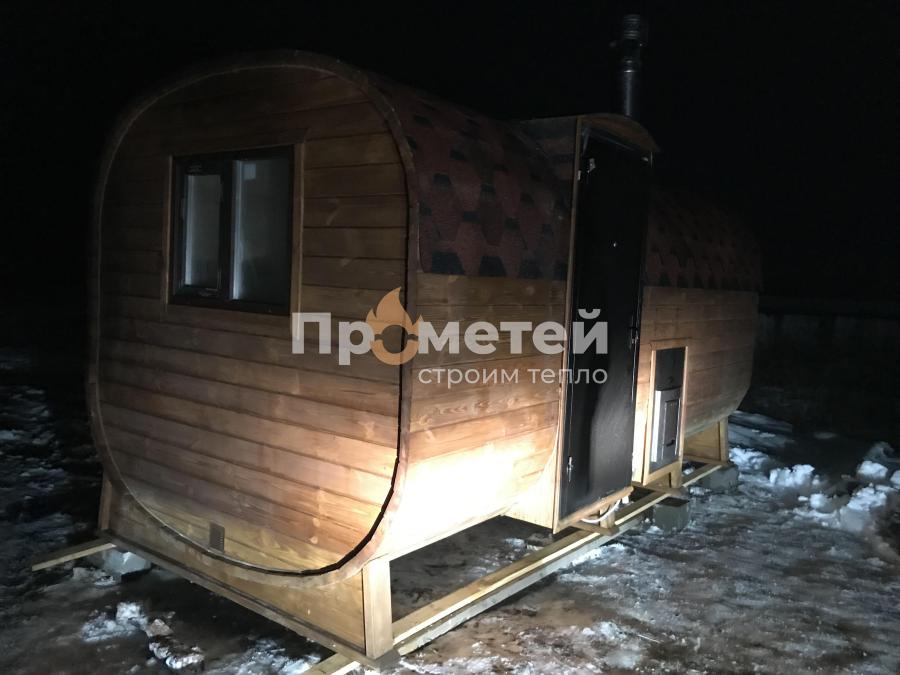 Квадро баня бочка 5 метров с боковым входом