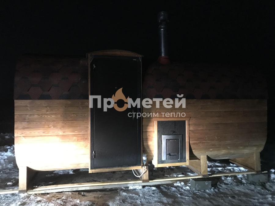 Квадро баня бочка 5 метров с боковым входом