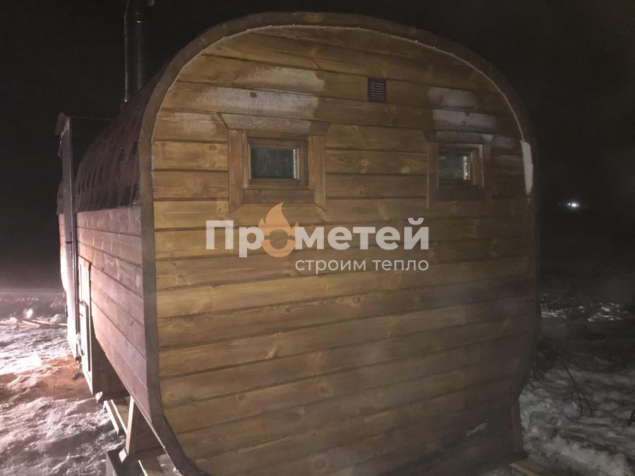 Квадро баня бочка 5 метров с боковым входом