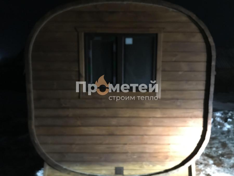 Квадро баня бочка 5 метров с боковым входом