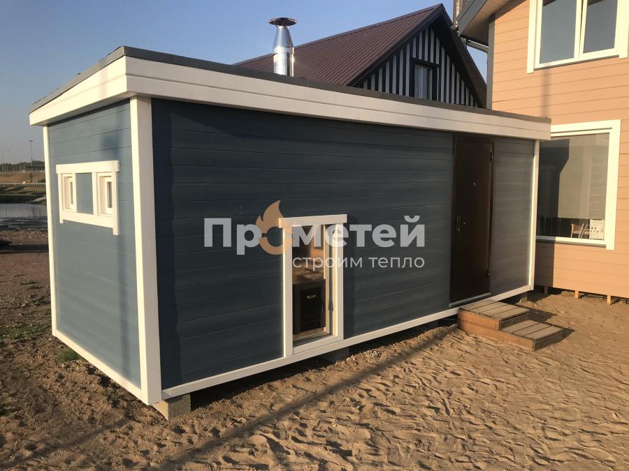 Реализованный проект Каркасная баня 2.5x6 метров