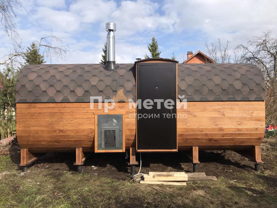 Квадро баня бочка 6 метров с боковым входом