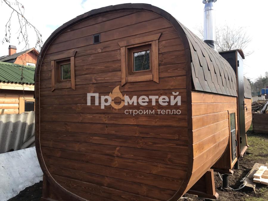 Квадро баня бочка 6 метров с боковым входом