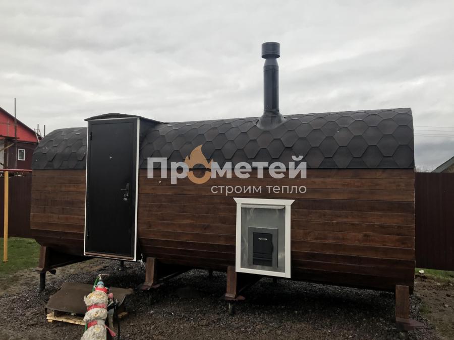 Квадро баня бочка 6 метров с боковым входом