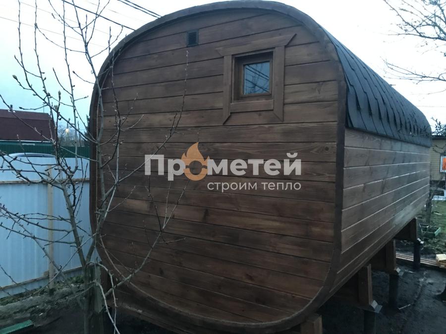 Квадро баня бочка 5 метров с боковым входом