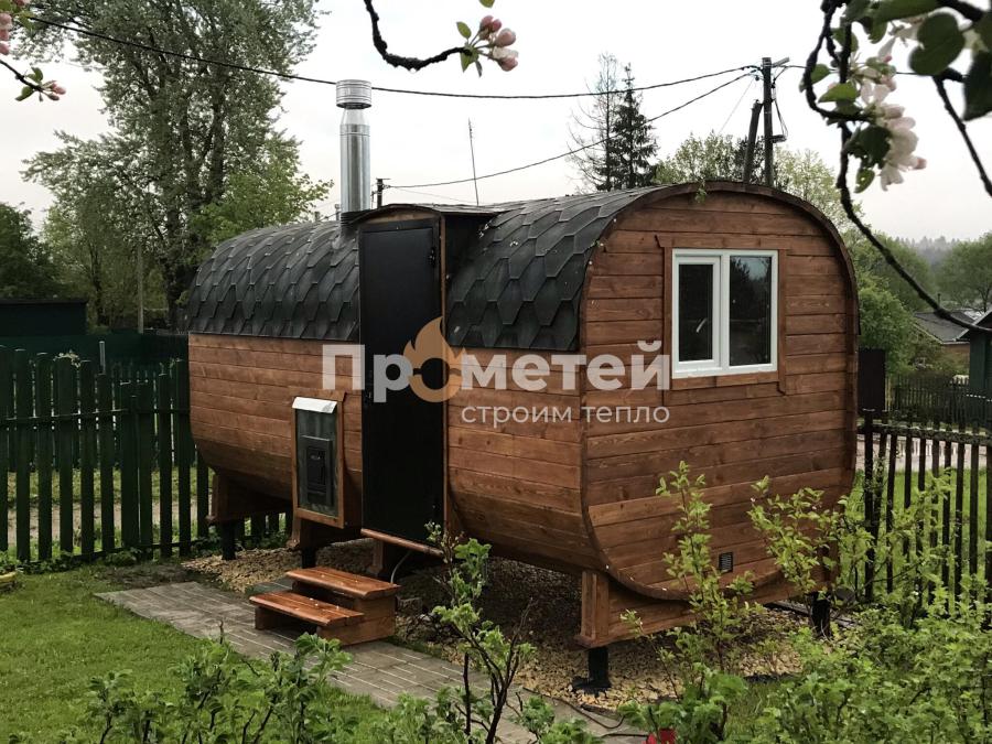 Квадро баня бочка 5 метров с боковым входом