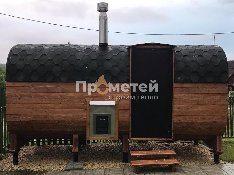 Квадро баня бочка 5 метров с боковым входом