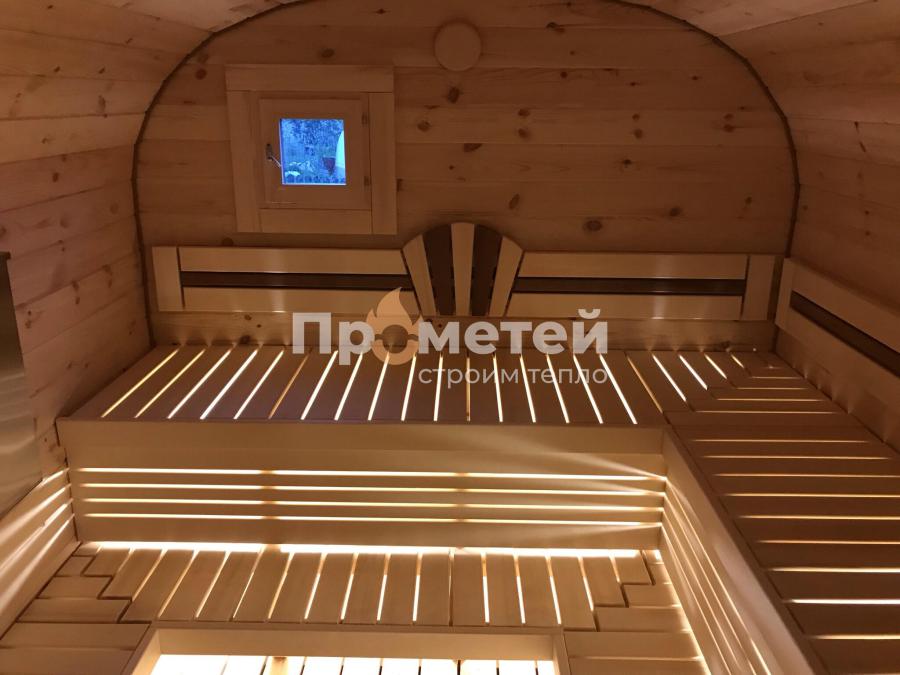 Квадро баня бочка 5 метров с боковым входом
